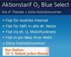 O2 Blue Select: 4-fach-Flat für 19,99 Euro im Monat